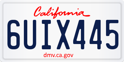 CA license plate 6UIX445
