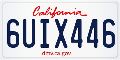 CA license plate 6UIX446