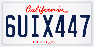 CA license plate 6UIX447