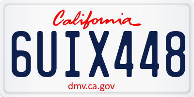 CA license plate 6UIX448