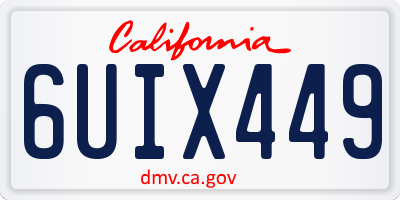 CA license plate 6UIX449