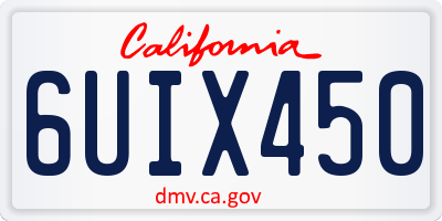CA license plate 6UIX450