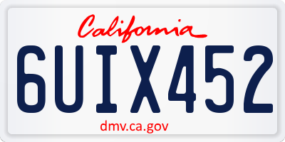 CA license plate 6UIX452