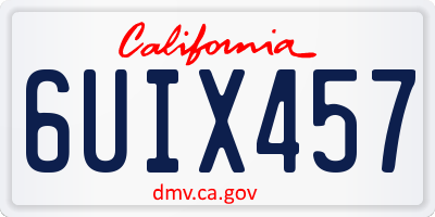 CA license plate 6UIX457