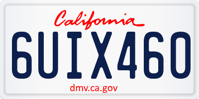CA license plate 6UIX460