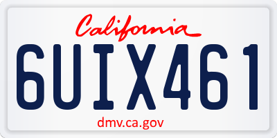 CA license plate 6UIX461