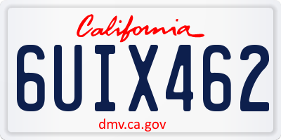 CA license plate 6UIX462