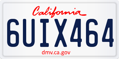 CA license plate 6UIX464