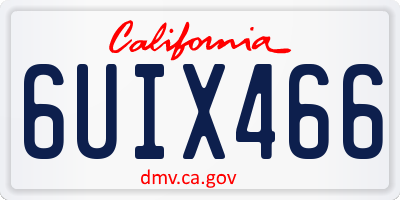 CA license plate 6UIX466