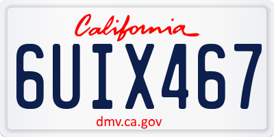 CA license plate 6UIX467