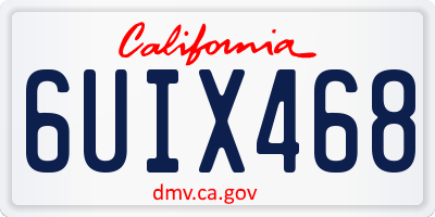 CA license plate 6UIX468