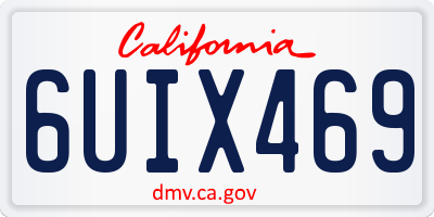 CA license plate 6UIX469