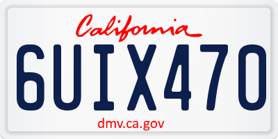 CA license plate 6UIX470