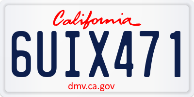 CA license plate 6UIX471