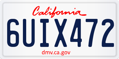 CA license plate 6UIX472