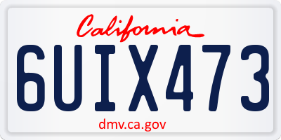 CA license plate 6UIX473