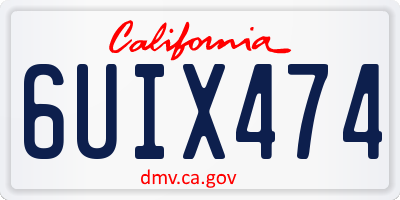 CA license plate 6UIX474