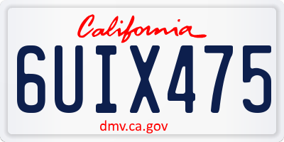 CA license plate 6UIX475