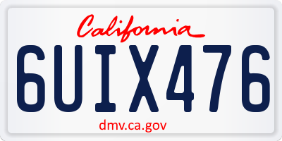 CA license plate 6UIX476