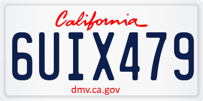CA license plate 6UIX479