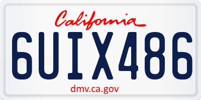 CA license plate 6UIX486