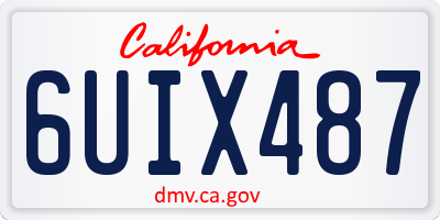 CA license plate 6UIX487