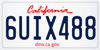 CA license plate 6UIX488