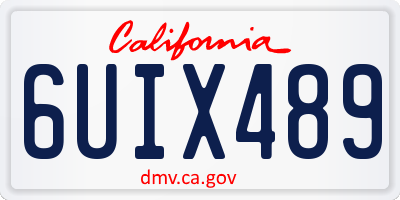 CA license plate 6UIX489