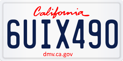 CA license plate 6UIX490