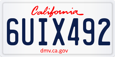 CA license plate 6UIX492