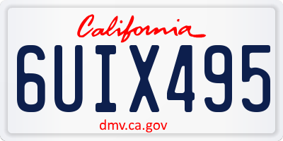 CA license plate 6UIX495