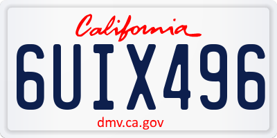 CA license plate 6UIX496