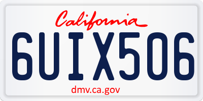 CA license plate 6UIX506