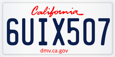 CA license plate 6UIX507