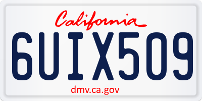 CA license plate 6UIX509