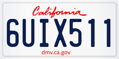 CA license plate 6UIX511