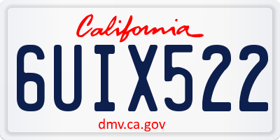 CA license plate 6UIX522