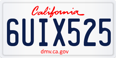 CA license plate 6UIX525