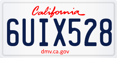 CA license plate 6UIX528