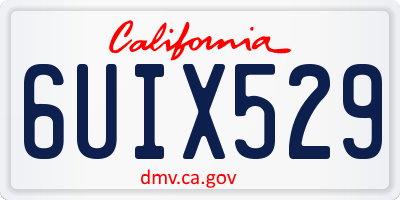 CA license plate 6UIX529