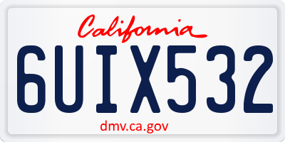 CA license plate 6UIX532