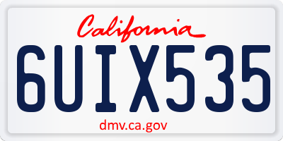 CA license plate 6UIX535