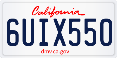 CA license plate 6UIX550
