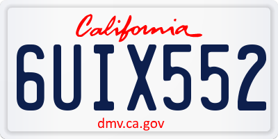 CA license plate 6UIX552