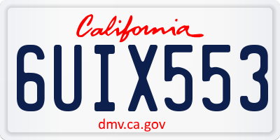 CA license plate 6UIX553