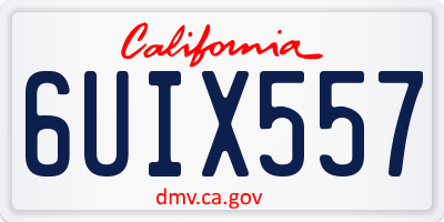 CA license plate 6UIX557