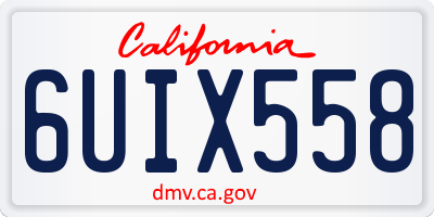 CA license plate 6UIX558