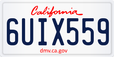 CA license plate 6UIX559