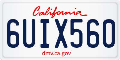 CA license plate 6UIX560