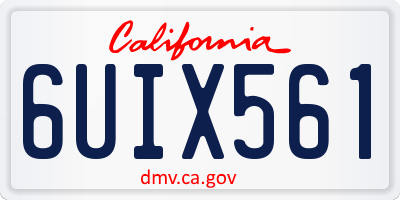 CA license plate 6UIX561